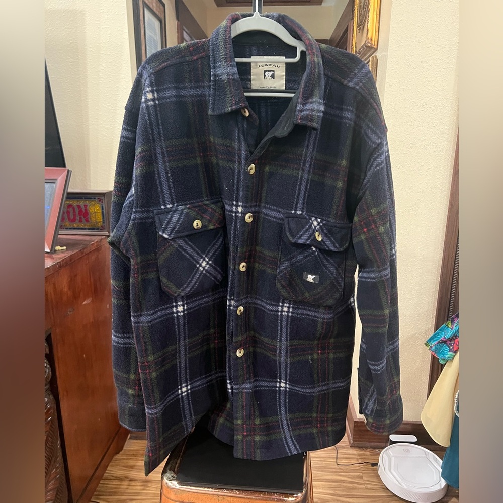 Stylish Plaid flannel Shirt  - Navy and Green